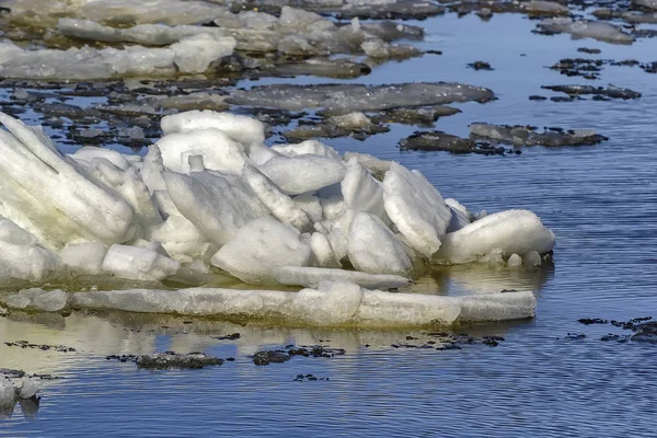 Eisschollen Die Frühling Auf Der Newa Treiben Russland Petersburg — Stockfoto