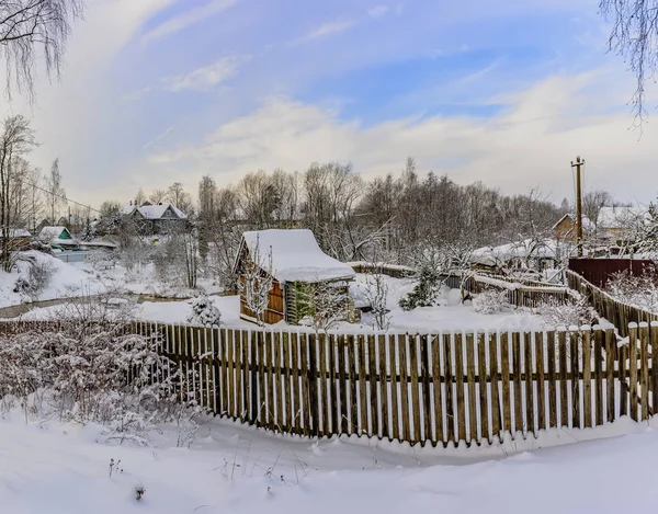 Frostklar Vinterdag Forstæderne Til Petersborg Snowy Januar Måned - Stock-foto