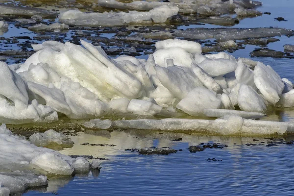 Eisschollen Die Frühling Auf Der Newa Treiben Russland Petersburg — Stockfoto