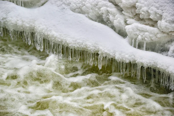 Gefrorenes Wasser Auf Dem Fluss — Stockfoto