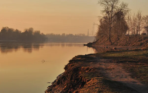 Spring sunrise on the river Neva