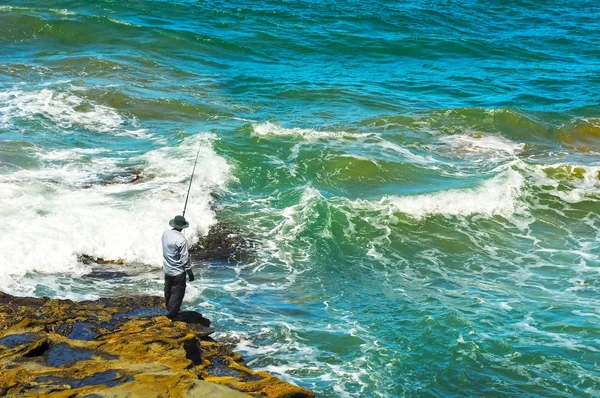 Fisherman and the ocean. Australia, Great ocean road.