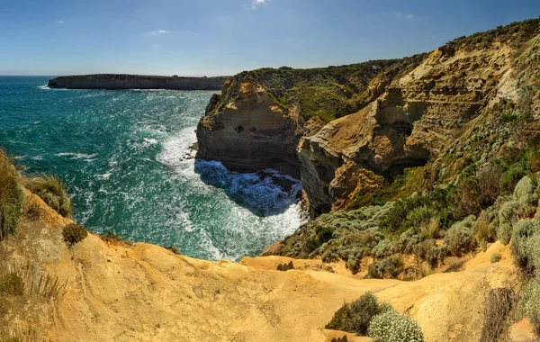 Όλες Αποχρώσεις Του Γαλάζιου Του Ειρηνικού Ωκεανού Ακτές Της Αυστραλίας — Φωτογραφία Αρχείου