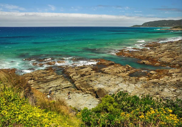 Wszystkie Odcienie Niebieskiego Oceanu Spokojnego Australijskie Wybrzeże — Zdjęcie stockowe