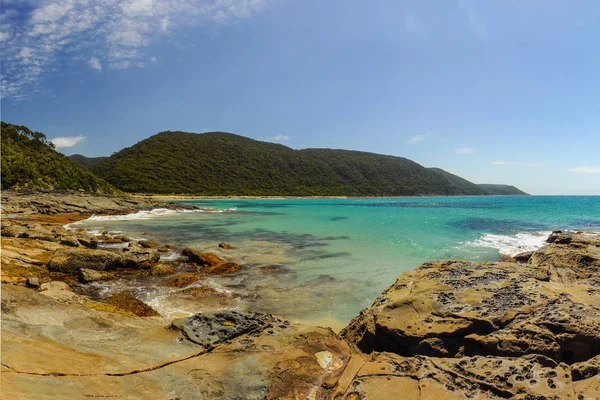 Die Australische Küste Des Pazifischen Ozeans Aus Dem Hubschrauber — Stockfoto