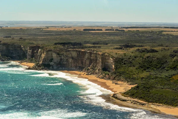 Αυστραλιανή Ακτή Του Ειρηνικού Ωκεανού Από Ένα Ελικόπτερο — Φωτογραφία Αρχείου