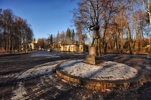Frostig Morgon Höst Landskaps Park Pavlovsk — Stockfoto
