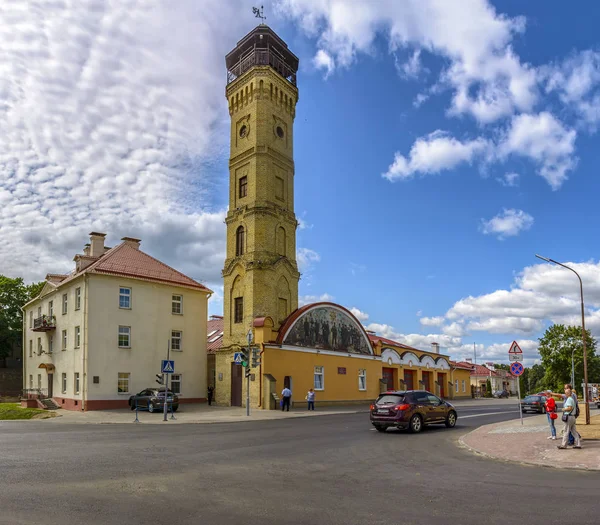 Torre de incêndio em Grodno, um monumento arquitetônico do século XX — Fotografia de Stock