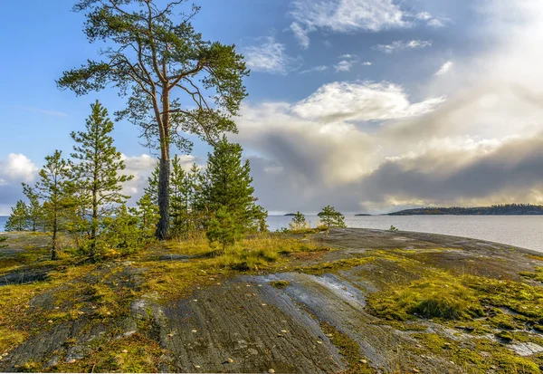 Kajosaari ö, Ladoga sjö, Karelen, Ryssland. — Stockfoto