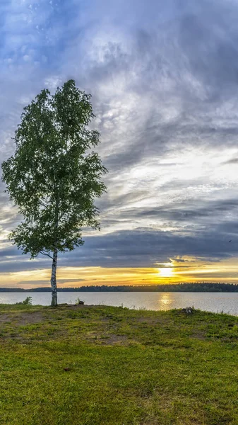 Beautiful Summer Sunrise Valdai Lake July Valdai Lake — Stock Photo, Image