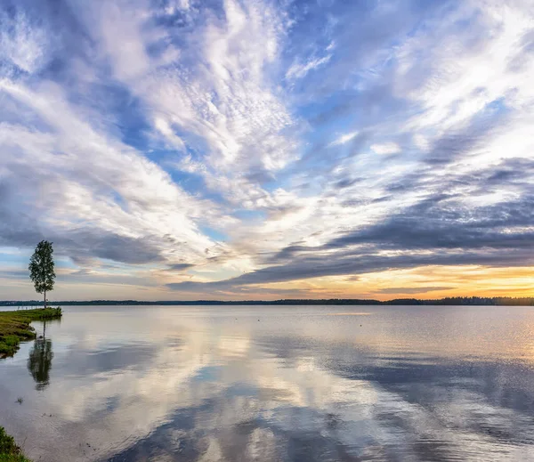 Beau Lever Soleil Été Sur Lac Valdai Juillet Lac Valdai — Photo