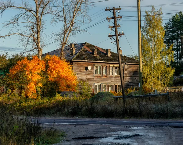 Village Hiitola Republic Karelia October 2019 Beauty Golden Autumn Karelia — Stock Photo, Image