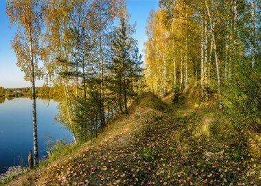 Taş ocağının kıyısında güzel bir sonbahar akşamı. Açık havada..