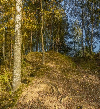 Taş ocağının kıyısında güzel bir sonbahar akşamı. Açık havada..
