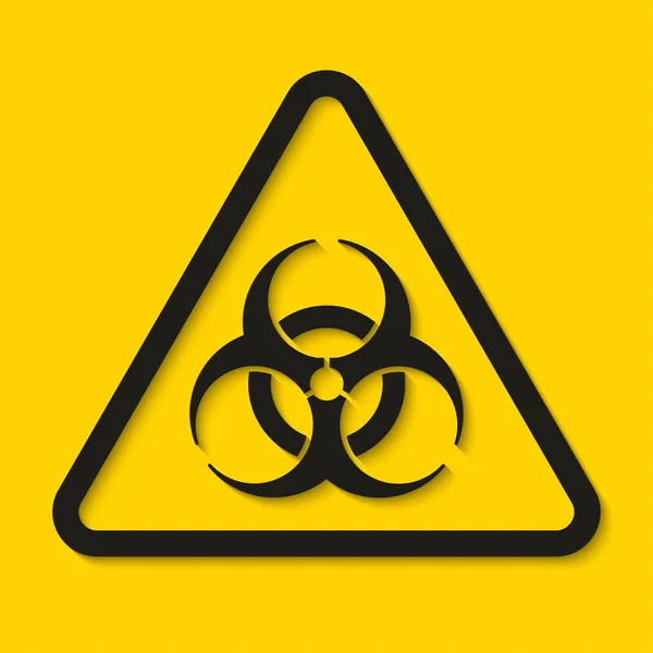 Sinais perigosos de risco biológico isolados no fundo amarelo. Ilustração vetorial —  Vetores de Stock