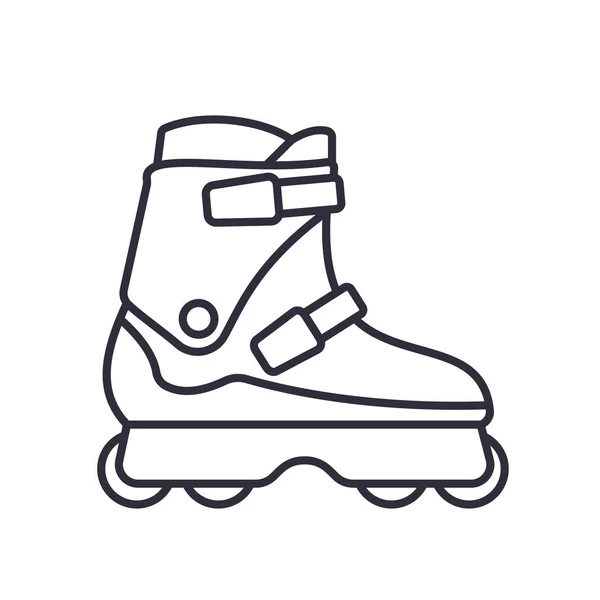Ícone de patins em linha agressivo isolado no fundo branco. Desenho ilustração vetorial — Vetor de Stock