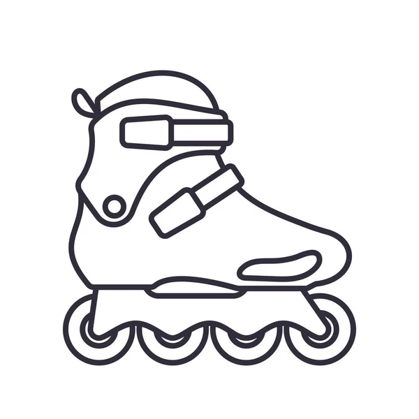 Freeskate Inline Roller Skates ícone isolado no fundo branco. Desenho ilustração vetorial — Vetor de Stock