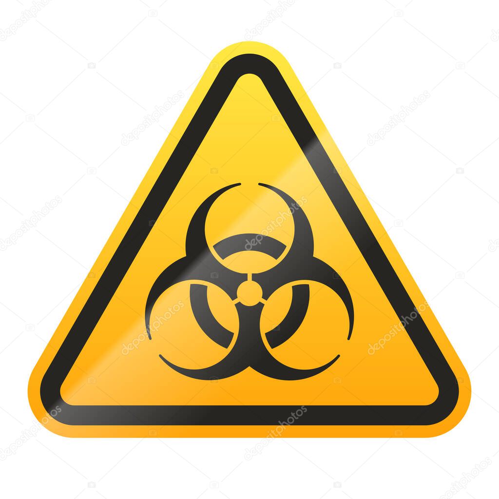 Danger biohazard sign isolated on white background. Vector illustration
