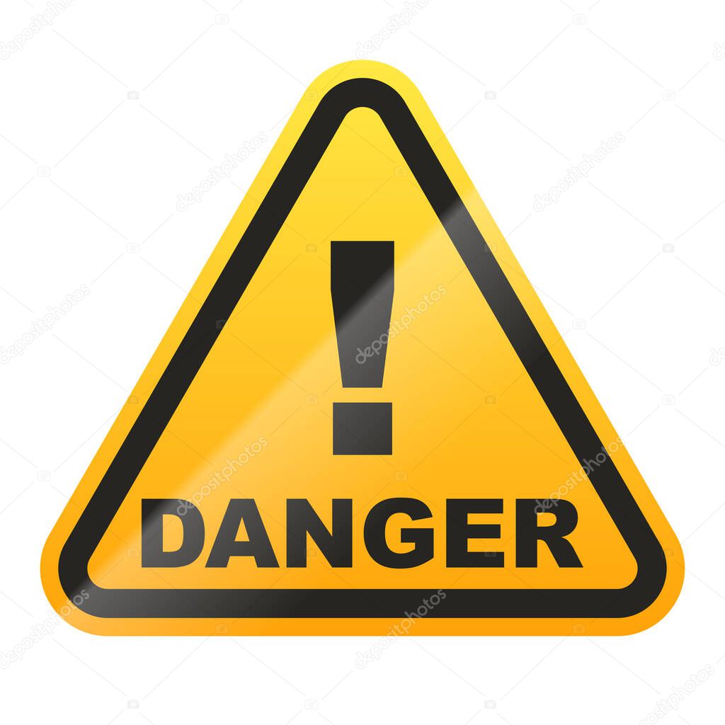 Danger sign isolated on white background. Vector illustration