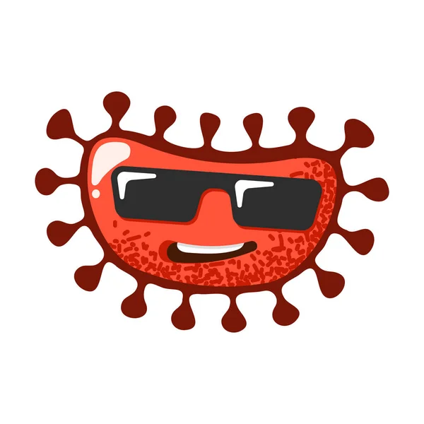 Vtipný a roztomilý virus, bakterie, zárodečná kreslená postava. Mikrob a patogen mikroorganismus izolované na bílém pozadí. — Stockový vektor