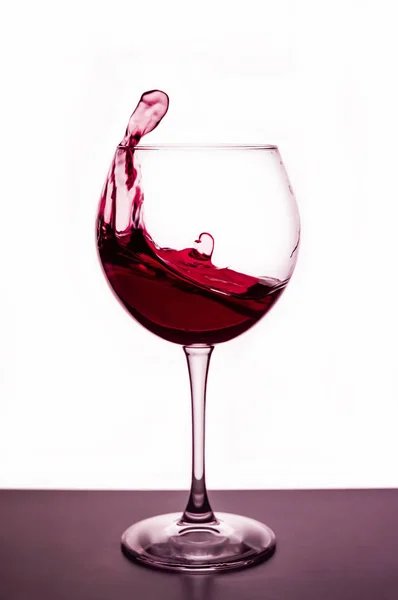 Éclaboussures Vin Rouge Dans Verre Vin Nature Morte Sur Thème — Photo