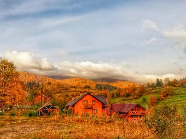 Ukrainska Byn Gyllene Färger — Stockfoto