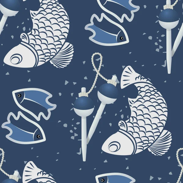 Motifs sans couture avec poisson-03 — Image vectorielle