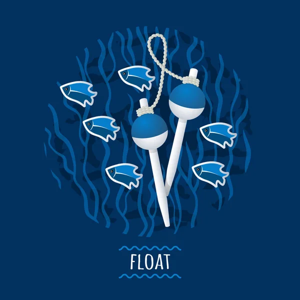 Flöten med fisk och alger vektor — Gratis stockfoto