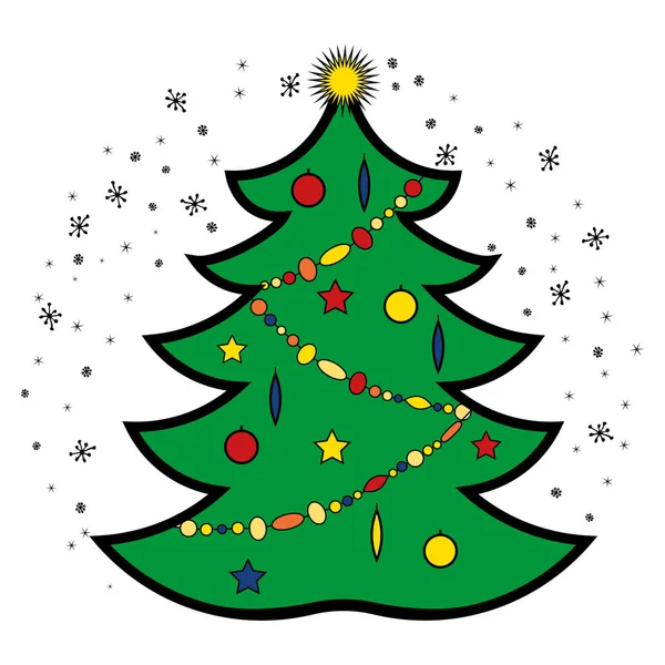 Arbre de Noël icône de style linéaire . — Image vectorielle