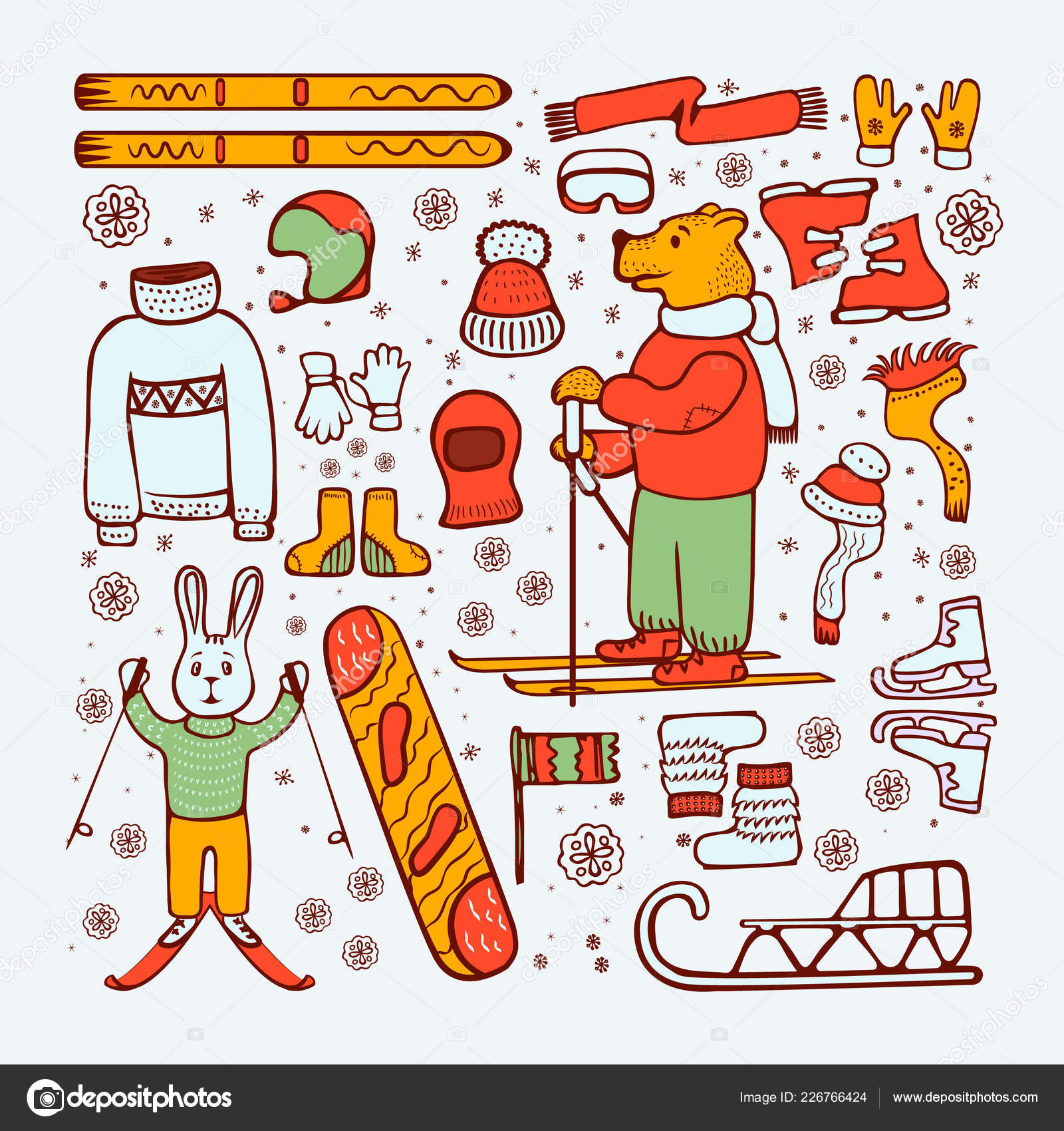 冬落書き Style1 無料のストックベクター C Danilina Olga Gmail Com