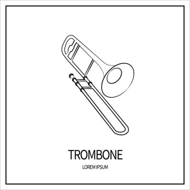 trombon izole simgesi