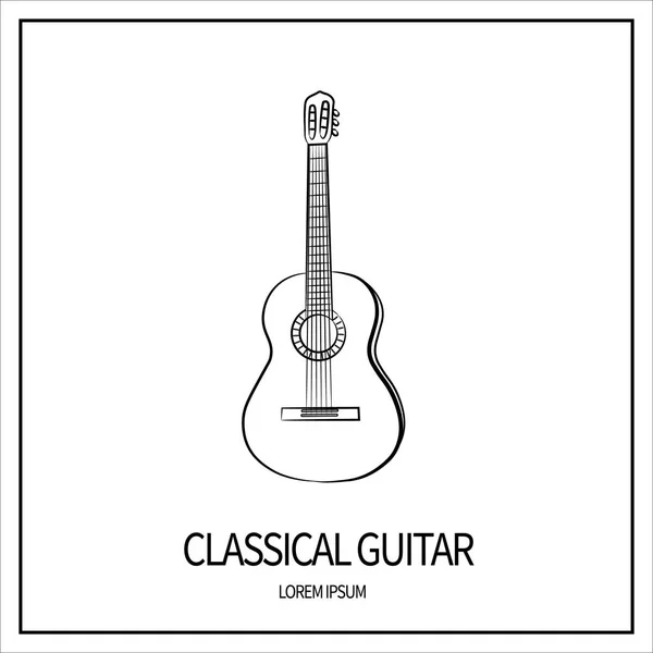 Класична гітара значок — стоковий вектор