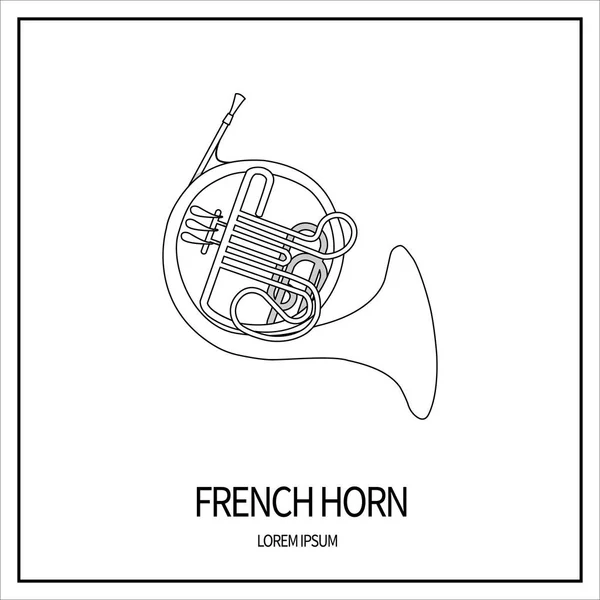 Franse hoorn pictogram — Stockvector