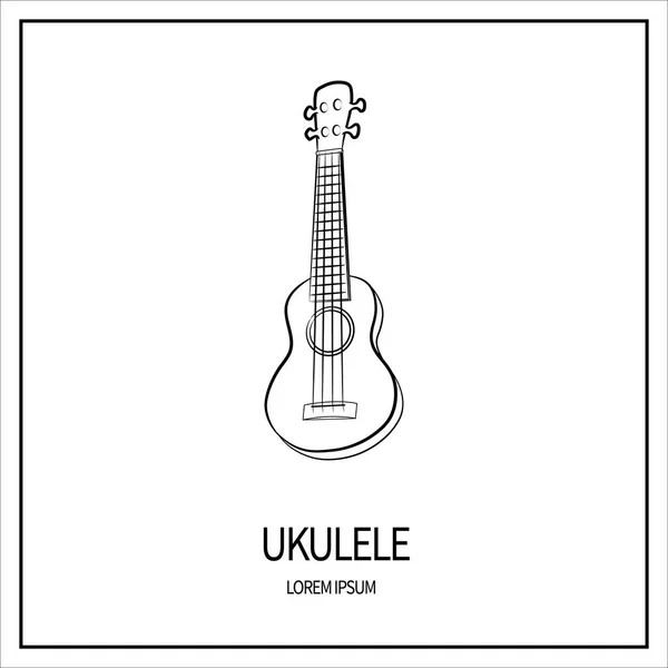 Icoana izolată ukulele — Vector de stoc