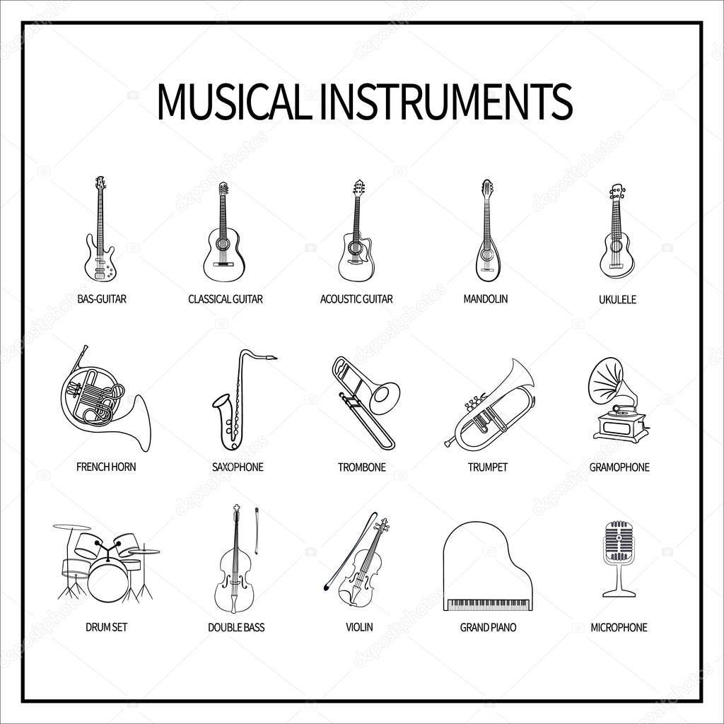 set of icons musical instruments