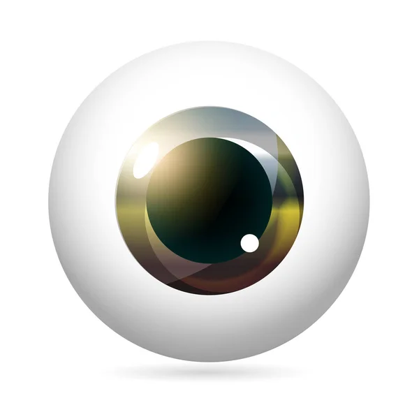 Visão Frontal Olho Humano Close Córnea Retina Pupila Íris Incomum — Vetor de Stock