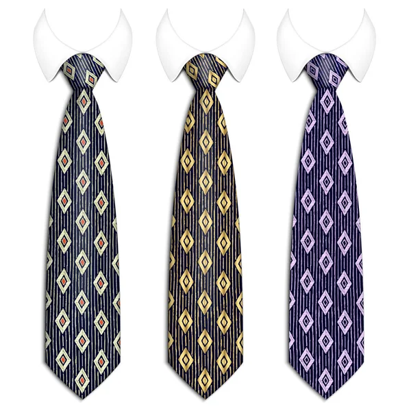 Men s ties set 9 — Stock Vector