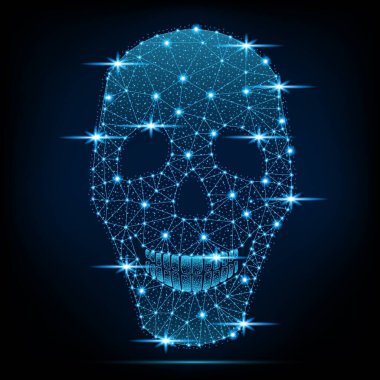 neon kafatası vektörü