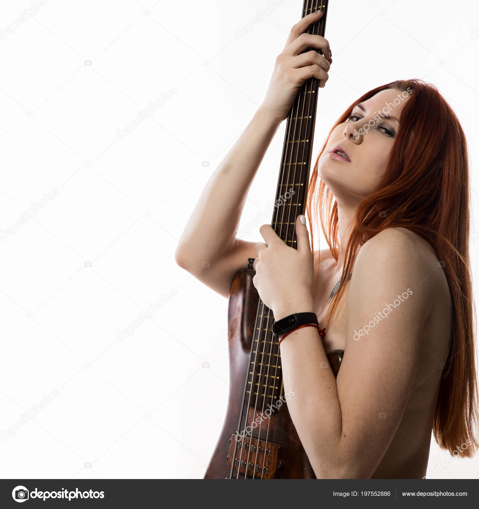 nude girls with bass guitar