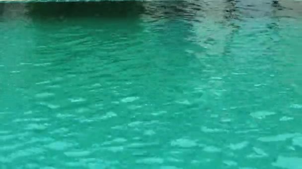 Ince kadın rahatlatıcı ve otel havuzda bikini. yaz tatil kavramı — Stok video