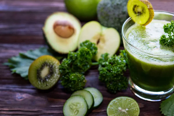 Alimentos Saludables Vegetales Verdes Orgánicos Frescos Para Dieta Pérdida Peso — Foto de Stock