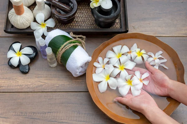 Spa body treatment for beauty and aroma therapy product for female feet and hand spa relax and healthy care, Thailand. Healthy and Relax Concept.