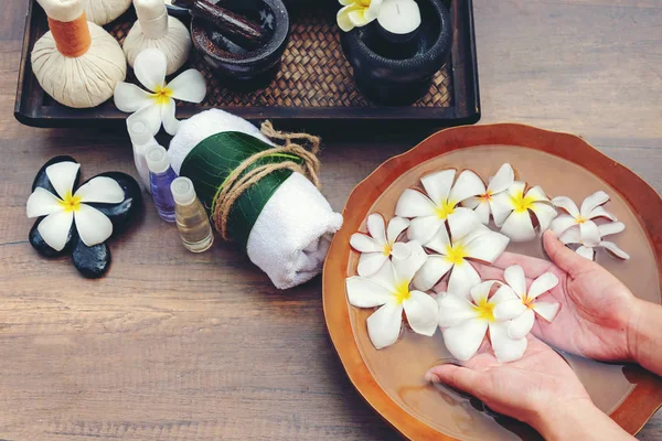 Spa body treatment for beauty and aroma therapy product for female feet and hand spa relax and healthy care, Thailand. Healthy and Relax Concept.