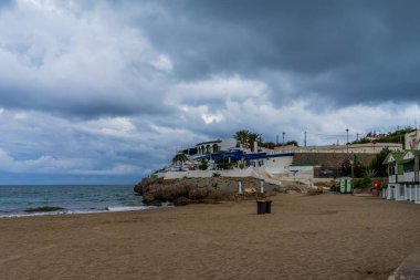 Las casetas fotoğrafını del Garraf Sitges, Barcelona, İspanya.