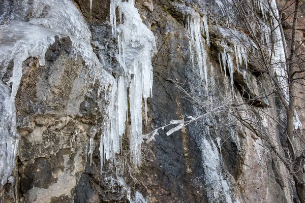 Πάγος Στο Βράχο Μοναστήρι Montserrat Στο Βουνό Στη Βαρκελώνη Καταλονία — Φωτογραφία Αρχείου