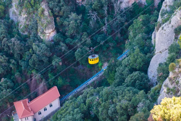 Lanová Dráha Klášter Montserrat Hoře Barceloně Katalánsko — Stock fotografie