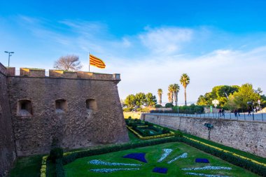 Montjuic Kalesi barcelona, Katalonya, İspanya.