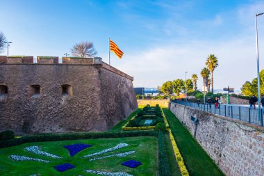 Montjuic Kalesi barcelona, Katalonya, İspanya.
