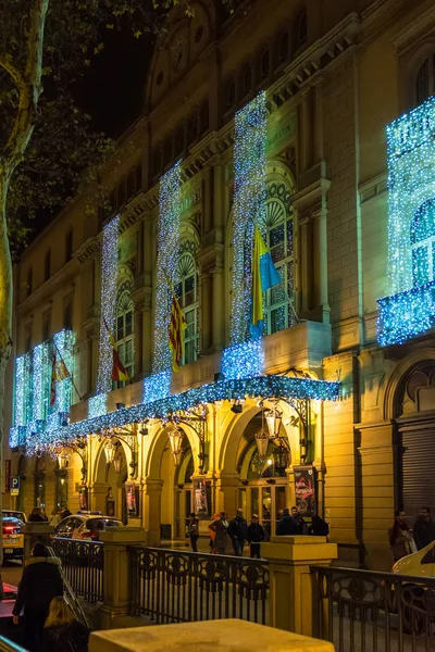 Teatro Liceu Natal Noite Barcelona Catalunha Espanha — Fotografia de Stock