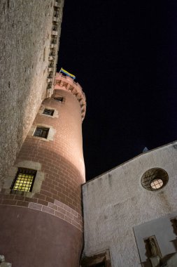 Castelldefes Kalesi Barselona, Katalonya, İspanya.